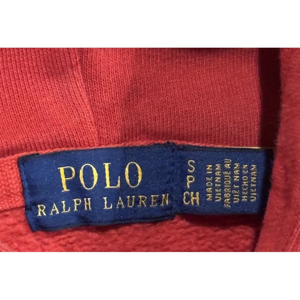 Vintage Polo Ralph Lauren Polo Bear Hoodie Women's S Red Pullover Preppy Rare - Picture 4 of 5
